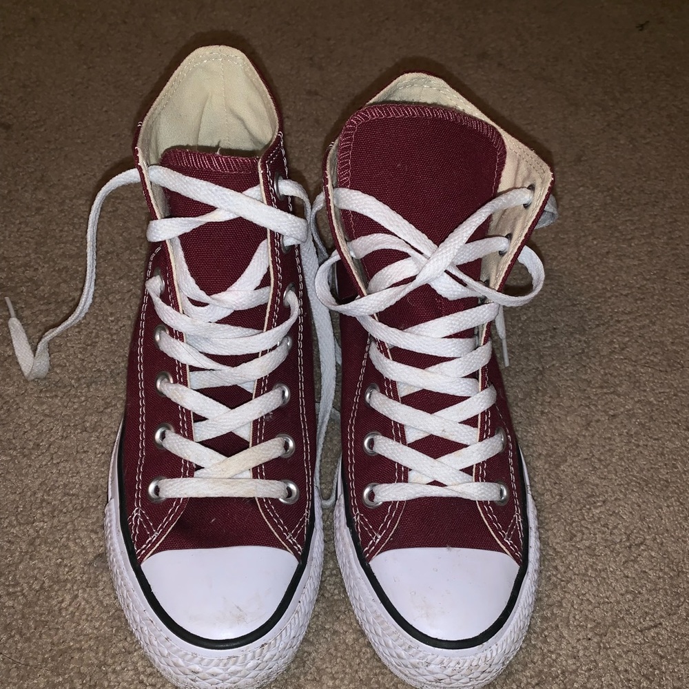 Maroon High Top Converse